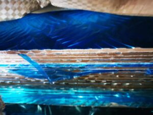 ALUMINUM CHEQUERED SHEET WITH BLUE FILM 