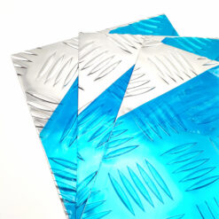 ALUMINUM CHEQUERED SHEET WITH SMALL FIVE BARS &BLUE FILM